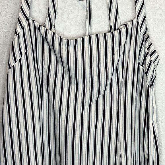 NWT ANTHROPOLOGIE SQUARE NECK GAUZE MINI DRESS Navy/White XL - Picture 4 of 14